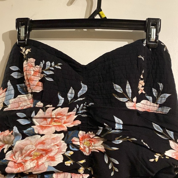 Strapless Floral Wide Leg Pantsuit w/ Shaped Bodice & Shirred Elastic Back!!! - Picture 6 of 14